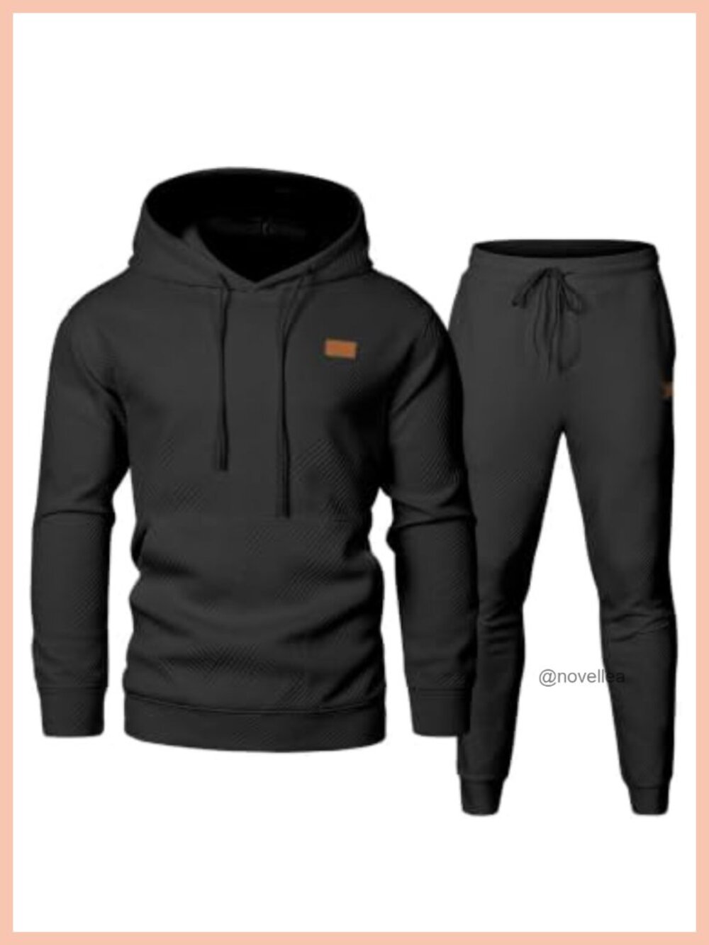 Men's Textured Knit Hoodie and Jogger Set Sweatsuit Tracksuit